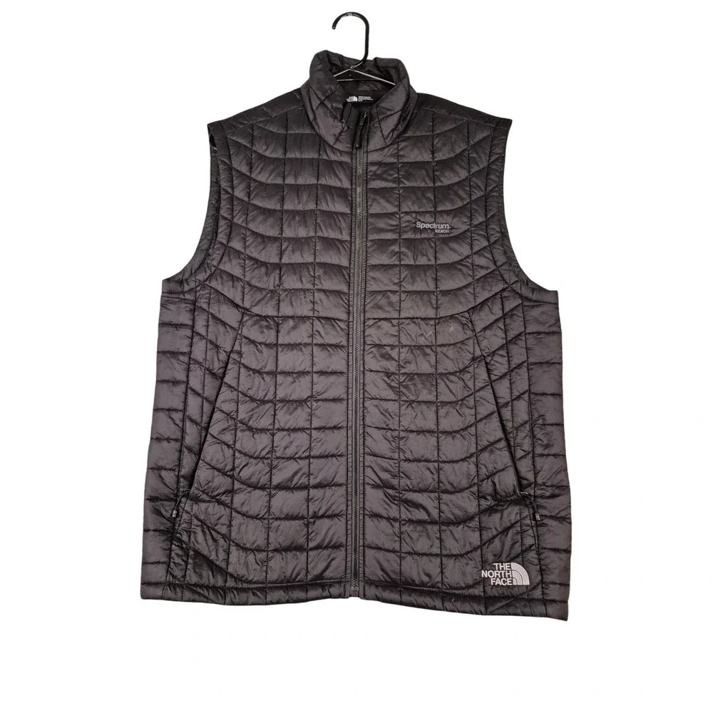 The North Face Mens Black Quilted Insulated Vest Spectrum Reach‎ Logo Size M